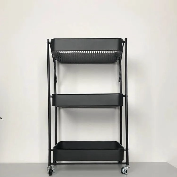 CARRITO ORGANIZADOR PLEGABLE DE 3 NIVELES CON RUEDAS - 2
