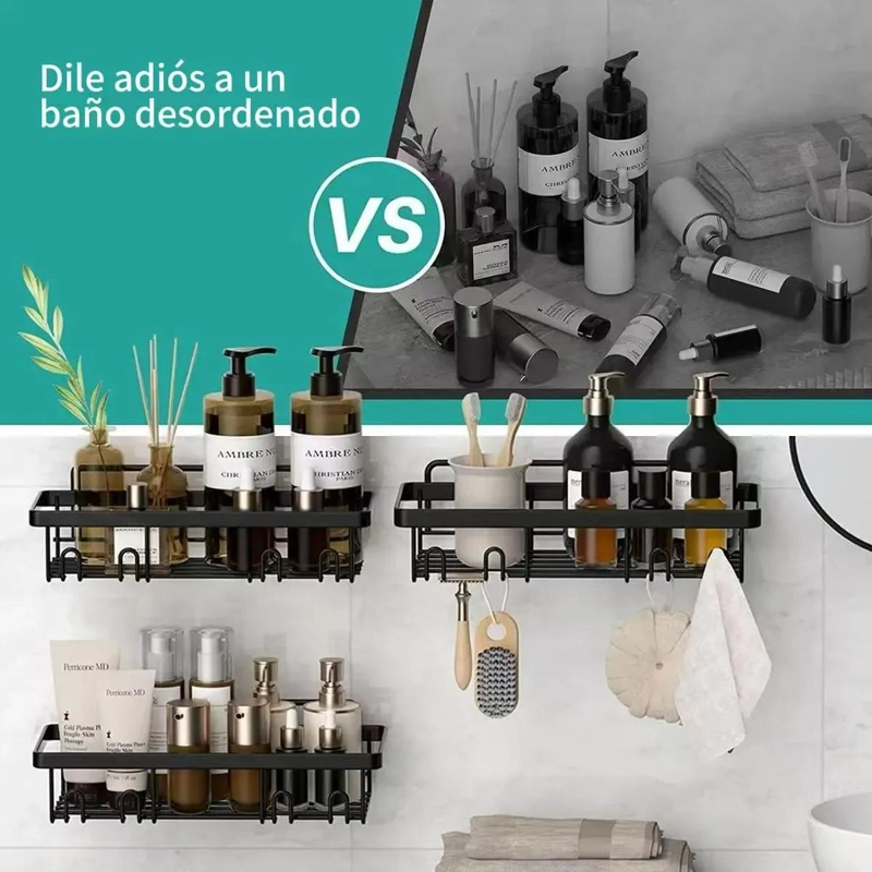 SOPORTE METALICO MULTIFUNCIONAL PARA BAÑO Y COCINA - 4