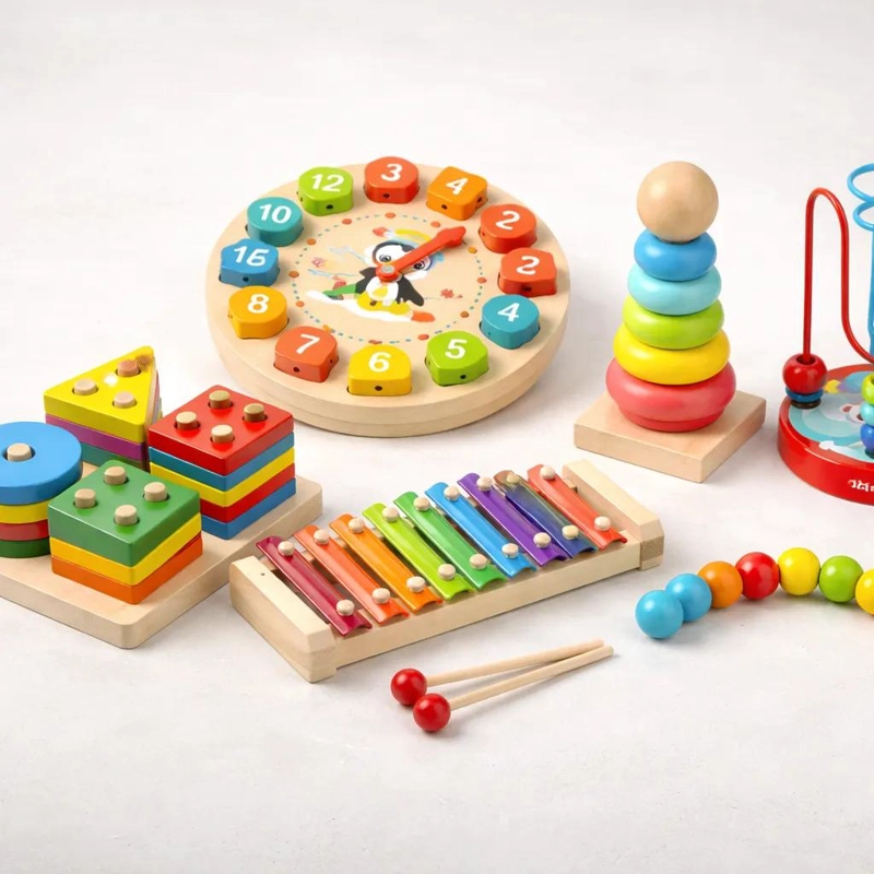 SET DE JUGUETES DIDACTICOS DE MADERA PARA NIÑOS - 4
