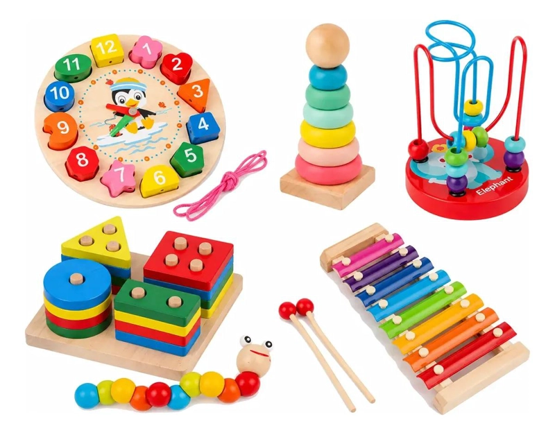 SET DE JUGUETES DIDACTICOS DE MADERA PARA NIÑOS - 6