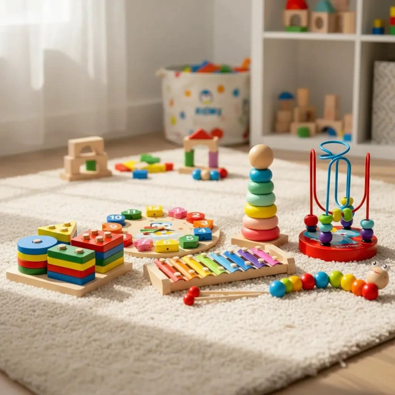 SET DE JUGUETES DIDACTICOS DE MADERA PARA NIÑOS - 7