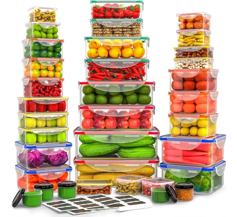 SET DE 24 RECIPIENTES HERME TICOS PARA ALIMENTOS CON TAPA - 1