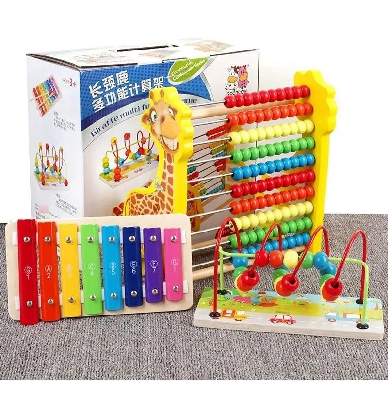 JUGUETE DIDACTICO DE MADERA CON ABACO Y XILOFONO PARA NIÑOS - 2