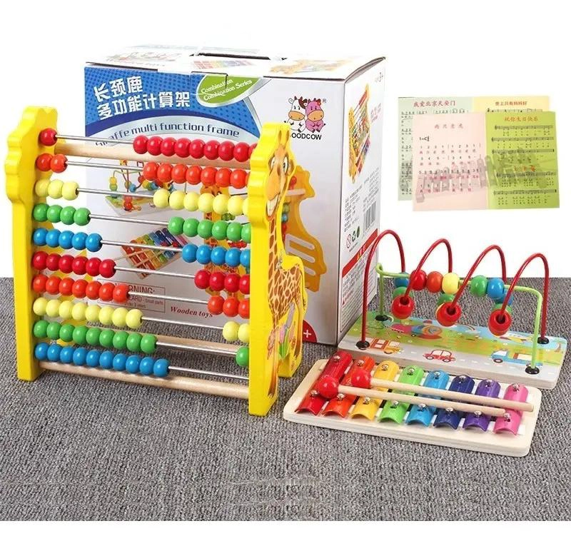 JUGUETE DIDACTICO DE MADERA CON ABACO Y XILOFONO PARA NIÑOS - 3