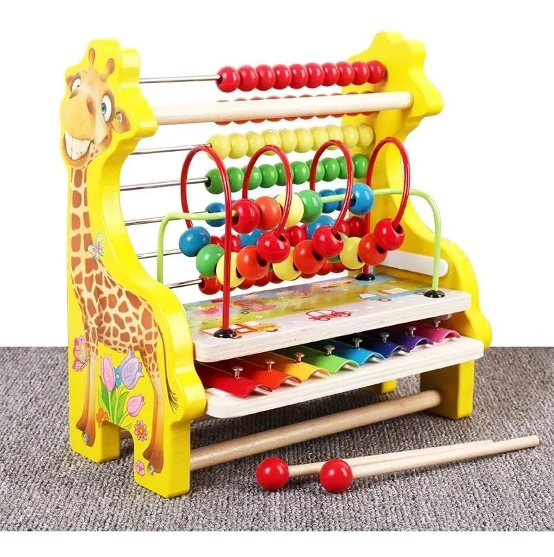 JUGUETE DIDACTICO DE MADERA CON ABACO Y XILOFONO PARA NIÑOS - 4