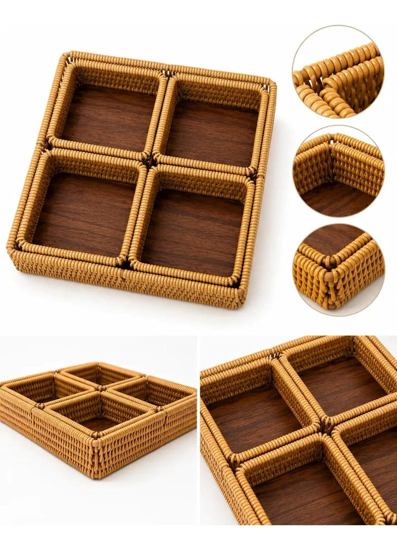 CANASTO ORGANIZADOR DE MIMBRE PARA ALMACENAMIENTO Y DECORACION - 5