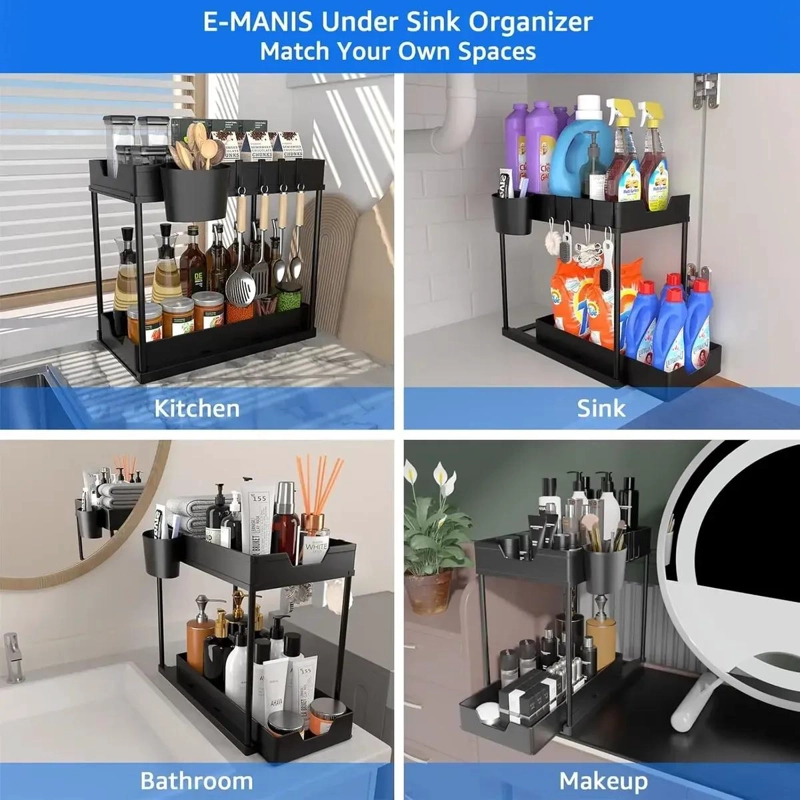 ORGANIZADOR MULTIFUNCIONAL DE BAÑO Y COCINA CON 2 NIVELES - 10