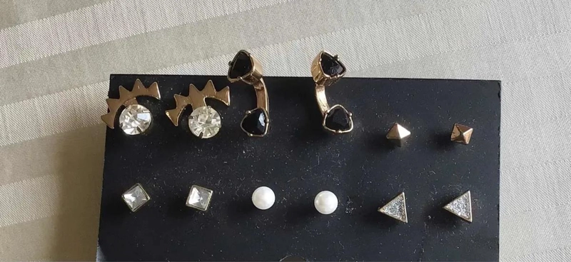 AROS ENCHAPADOS EN ORO DE 16 - 6 PARES VARIADOS - 1