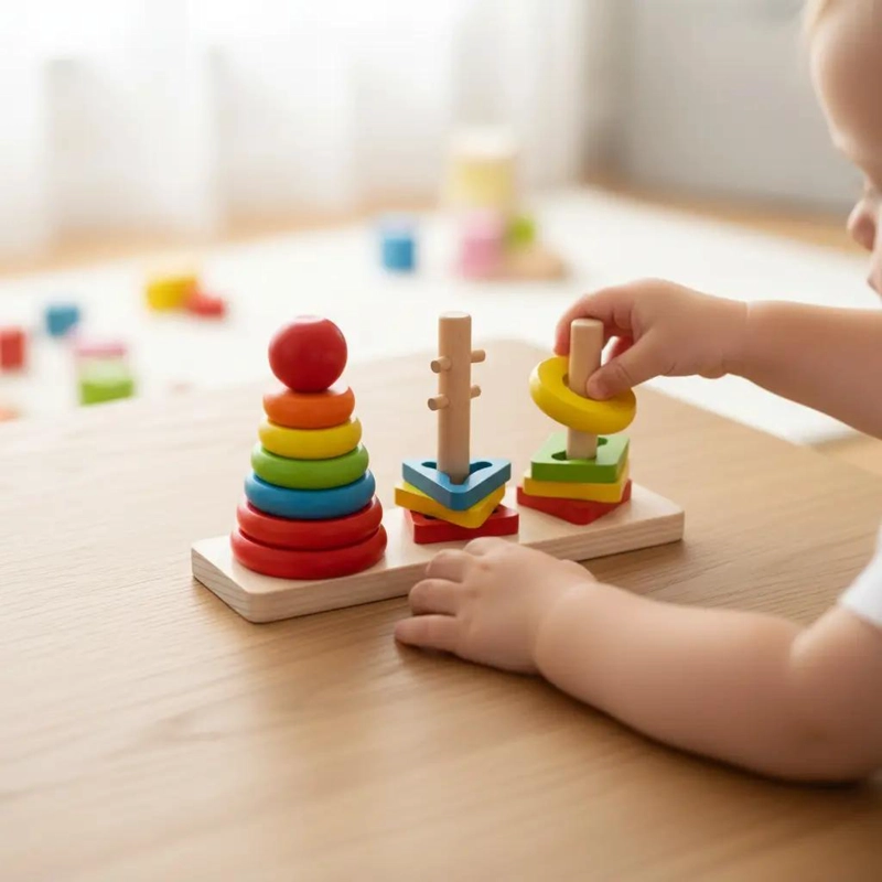 PACK DE 6 JUGUETES DIDACTICOS DE MADERA PARA NIÑOS - 4