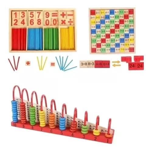 JUEGO EDUCATIVO DE MADERA PARA APRENDER MATEMATICAS BASICAS - 2