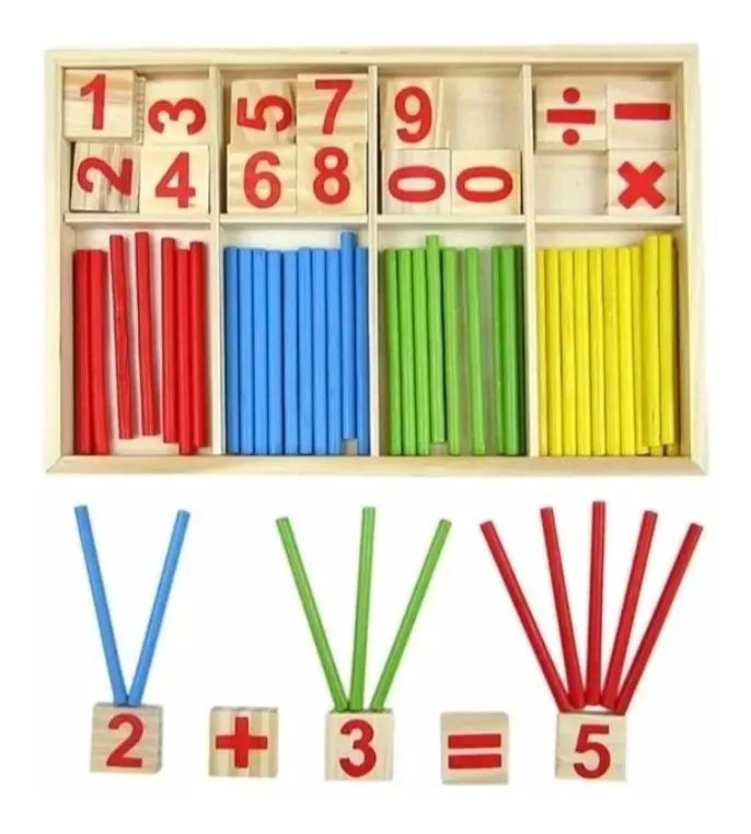 JUEGO EDUCATIVO DE MADERA PARA APRENDER MATEMATICAS BASICAS - 3