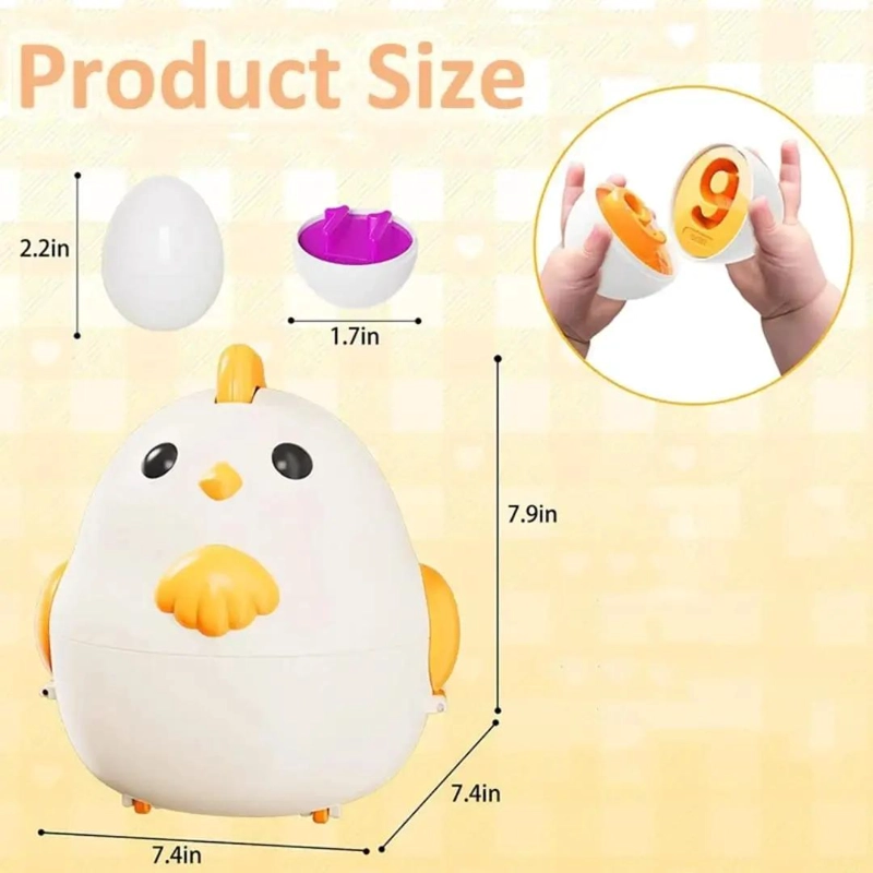 JUGUETE MONTESSORI GALLINA CON 24 HUEVOS PARA APRENDIZAJE - 2