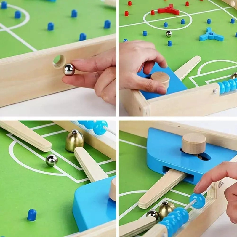 JUEGO DE MESA MULTIFUNCIONAL DE FUTBOL Y AJEDREZ DE MADERA - 3