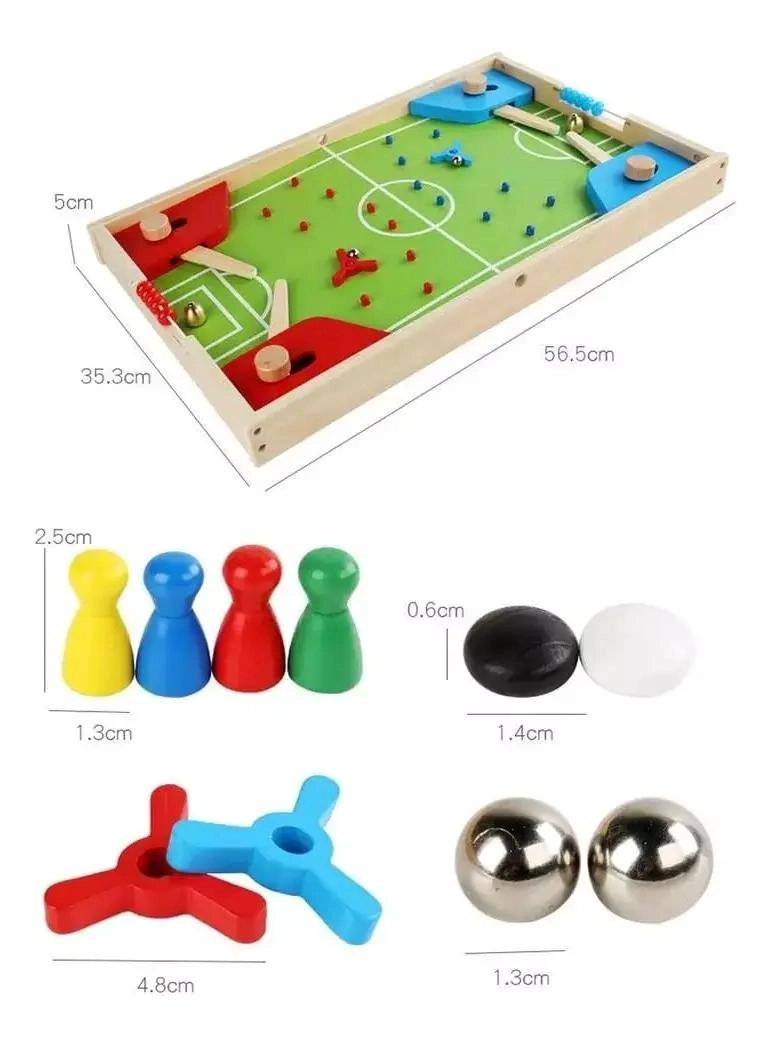 JUEGO DE MESA MULTIFUNCIONAL DE FUTBOL Y AJEDREZ DE MADERA - 4