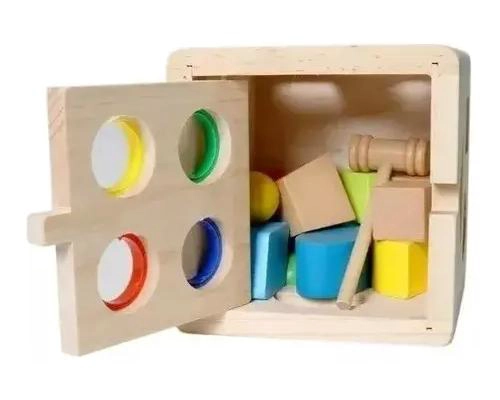 CUBO DE ENCAJE DE MADERA PARA BEBE S CON MARTILLO - 3