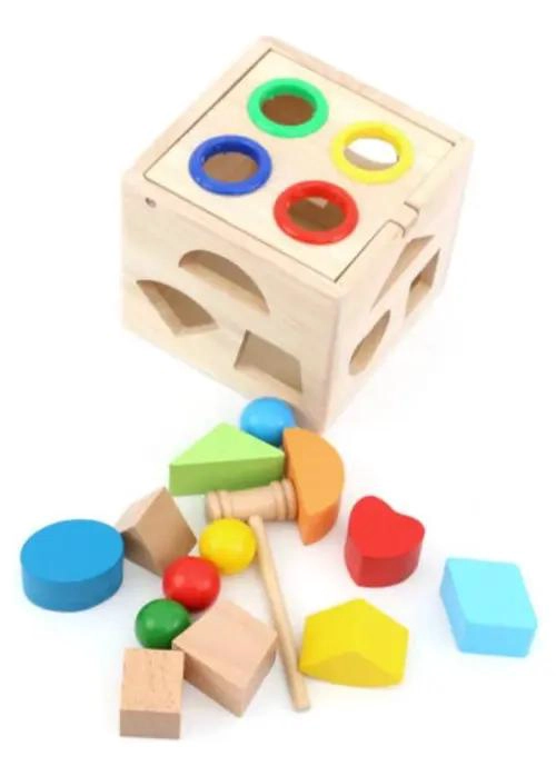 CUBO DE ENCAJE DE MADERA PARA BEBE S CON MARTILLO - 7