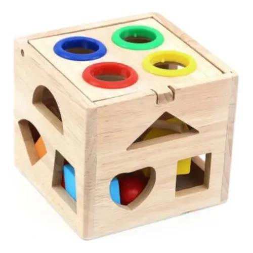 CUBO DE ENCAJE DE MADERA PARA BEBE S CON MARTILLO - 8