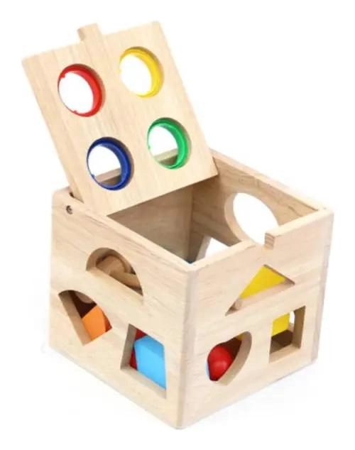 CUBO DE ENCAJE DE MADERA PARA BEBE S CON MARTILLO - 9