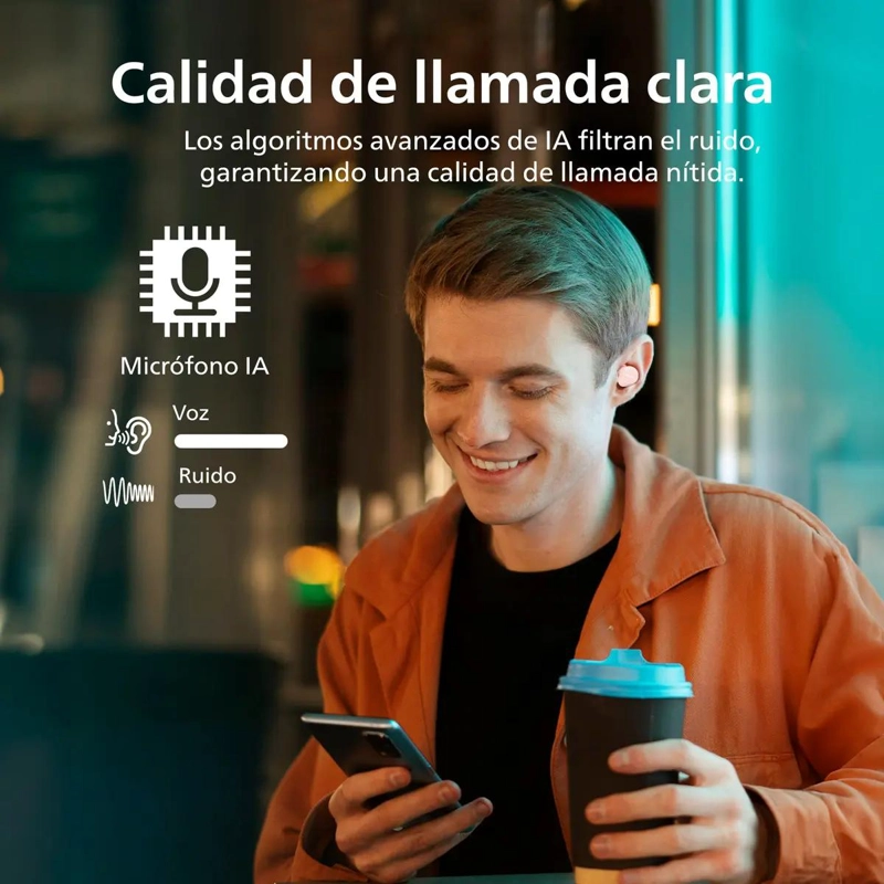 AURICULARES INALAMBRICOS BLUETOOTH CON ESTUCHE DE CARGA ROSADO - 3
