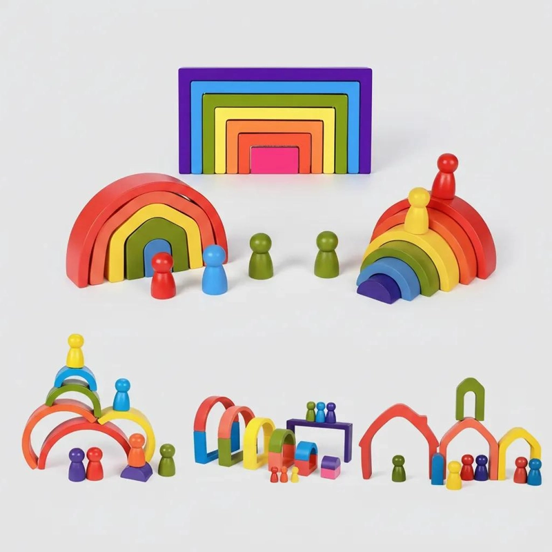SET ARCOIRIS MONTESSORI BLOQUES CREATIVOS PARA NIÑOS - 1