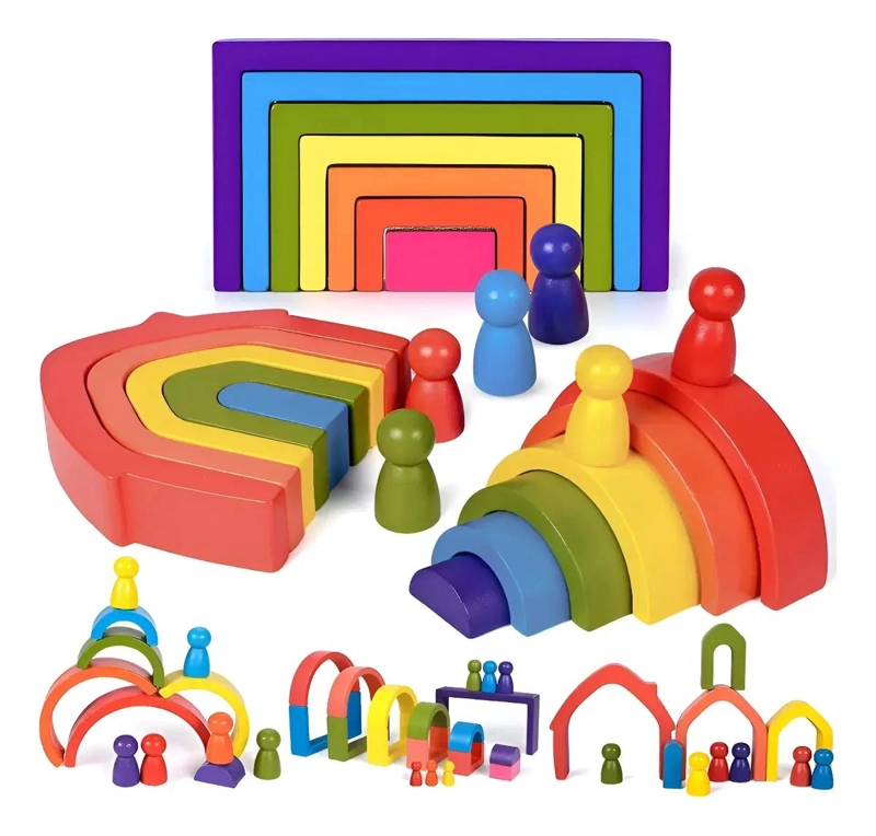 SET ARCOIRIS MONTESSORI BLOQUES CREATIVOS PARA NIÑOS - 3