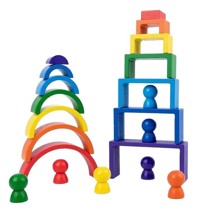 SET ARCOIRIS MONTESSORI BLOQUES CREATIVOS PARA NIÑOS - 4