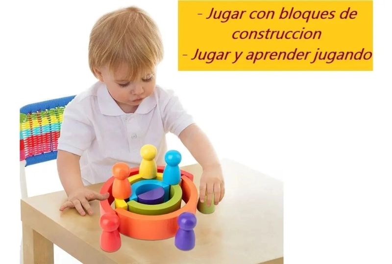 SET ARCOIRIS MONTESSORI BLOQUES CREATIVOS PARA NIÑOS - 6