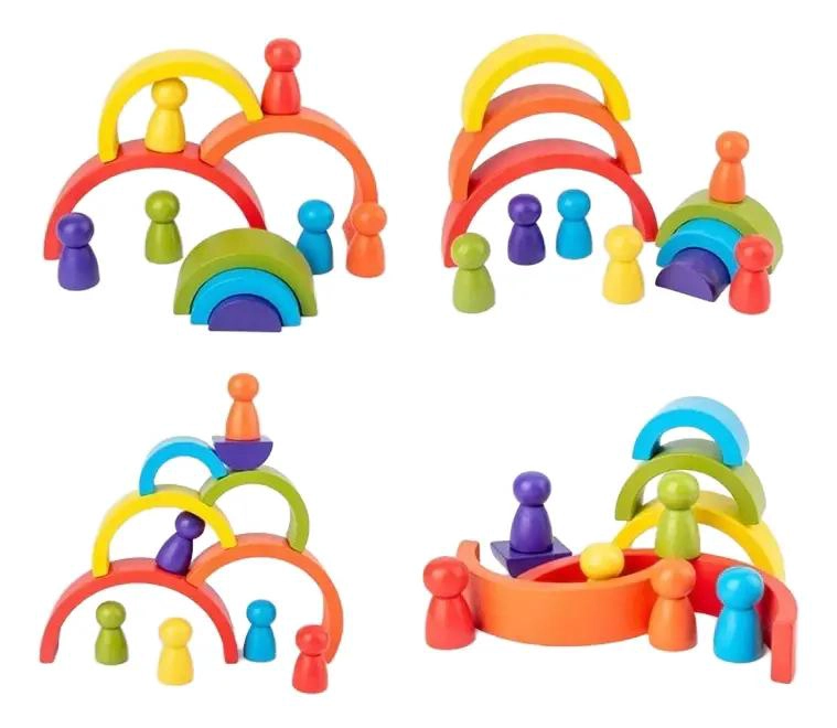 SET ARCOIRIS MONTESSORI BLOQUES CREATIVOS PARA NIÑOS - 7