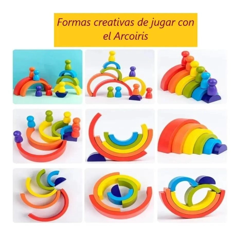 SET ARCOIRIS MONTESSORI BLOQUES CREATIVOS PARA NIÑOS - 8