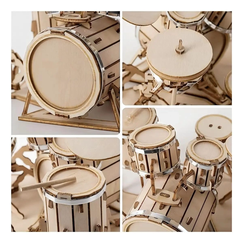 PUZZLE 3D DE BATERIA DE MADERA PARA CONSTRUCCION CREATIVA - 1