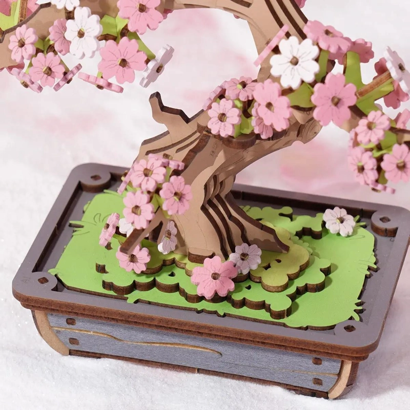 PUZZLE 3D DE MADERA SAKURA BONSAI PARA DECORAR ESPACIOS - 5