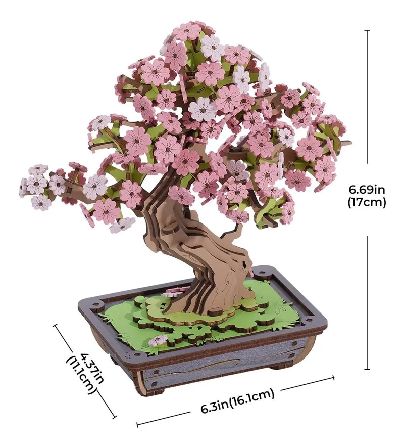 PUZZLE 3D DE MADERA SAKURA BONSAI PARA DECORAR ESPACIOS - 7
