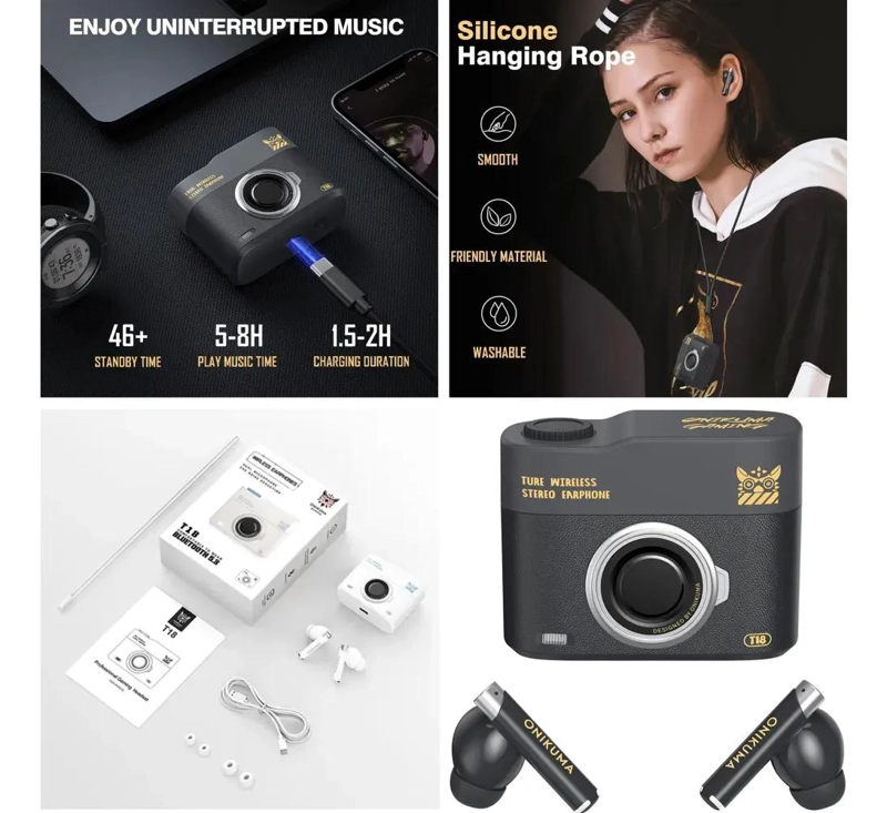 AURICULARES INALAMBRICOS T18 CON CANCELACION DE RUIDO - 2