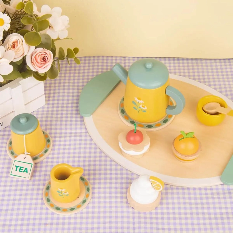 JUEGO DE TE  Y POSTRE DE MADERA PARA NIÑOS - 3