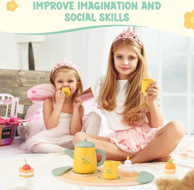 JUEGO DE TE  Y POSTRE DE MADERA PARA NIÑOS - 5