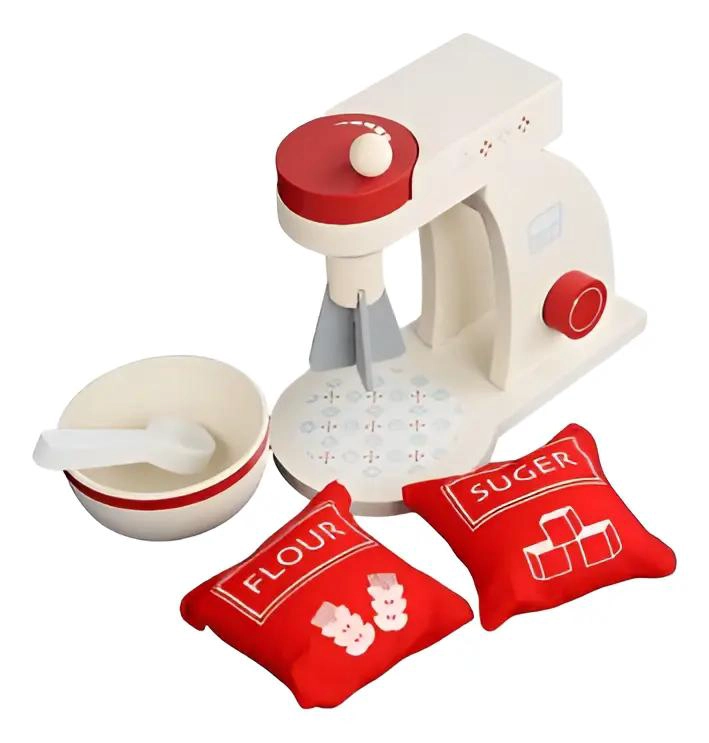 BATIDORA DE COCINA DE MADERA PARA NIÑOS CON ACCESORIOS - 1