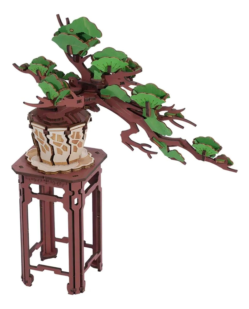 PUZZLE 3D DE MADERA BONSAI DE PINO PARA ARMAR - 1