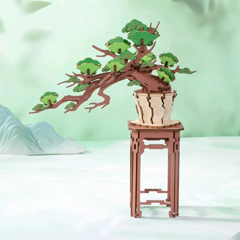 PUZZLE 3D DE MADERA BONSAI DE PINO PARA ARMAR - 3