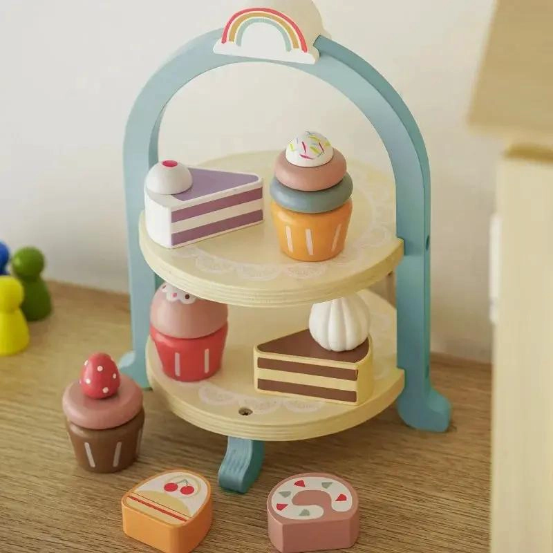 JUEGO DE TE  Y PASTEL DE MADERA PARA NIÑOS IDEAL PARA FIESTAS - 2