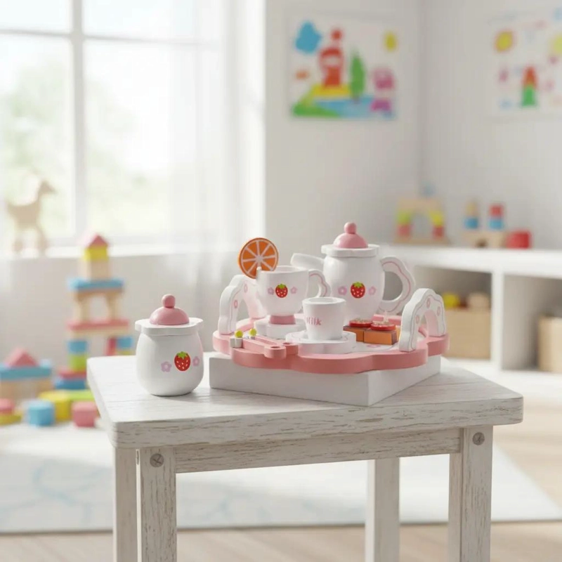 SET DE TE  DE MADERA PARA NIÑOS EN BALDE DIDACTICO - 7