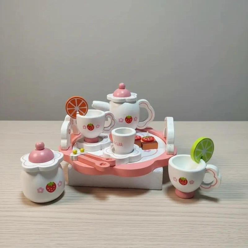 SET DE TE  DE MADERA PARA NIÑOS EN BALDE DIDACTICO - 8