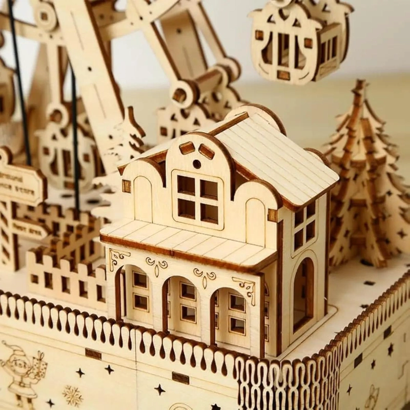 PUZZLE 3D DE MADERA RUEDA DE LA FORTUNA CON LUZ LED - 6