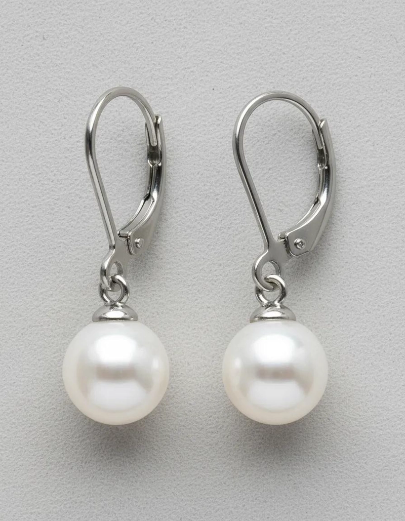 AROS ELEGANTES DE ACERO INOXIDABLE CON PERLAS COLGANTES - 4