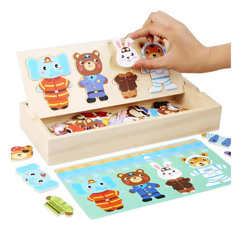 ROMPECABEZAS DE VESTIR INFANTIL CON OSOS Y CONEJOS - 1
