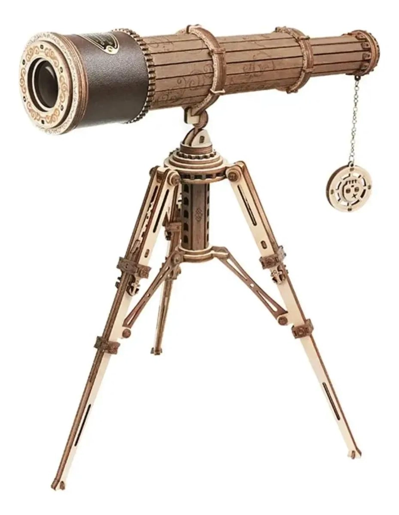 PUZZLE 3D TELESCOPIO DE MADERA PARA ARMAR Y DECORAR - 1