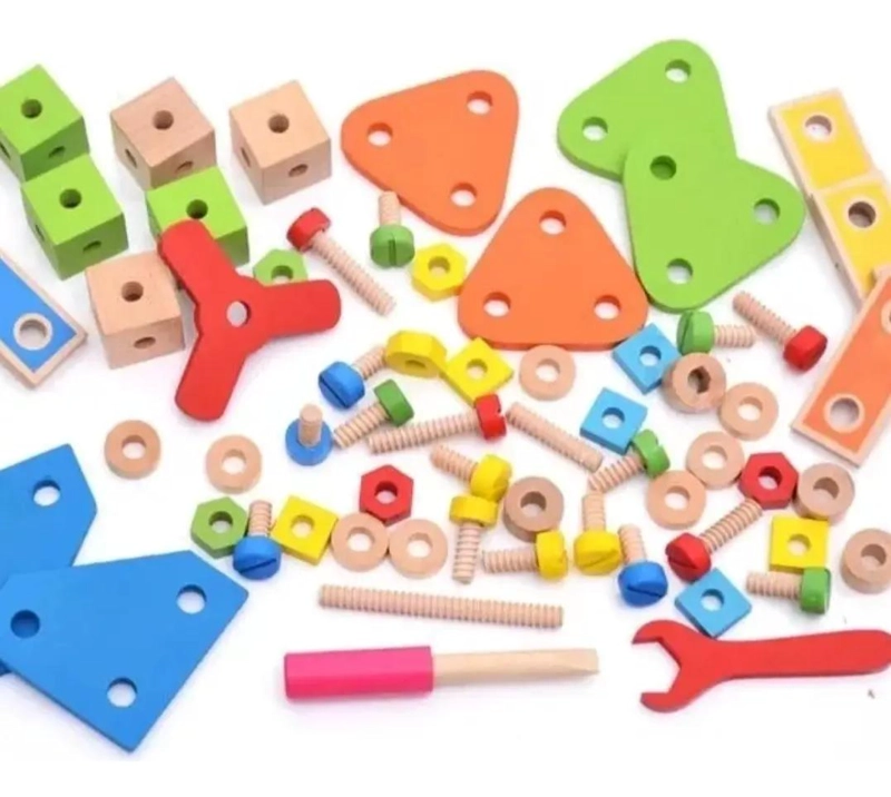 PUZZLE ARMABLE DE MADERA 70 PIEZAS ROBOT CAMION HELICOPTERO - 3