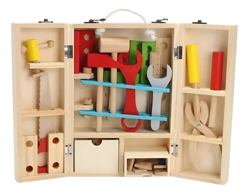 JUEGO DIDACTICO DE HERRAMIENTAS DE MADERA PARA NIÑOS - 1