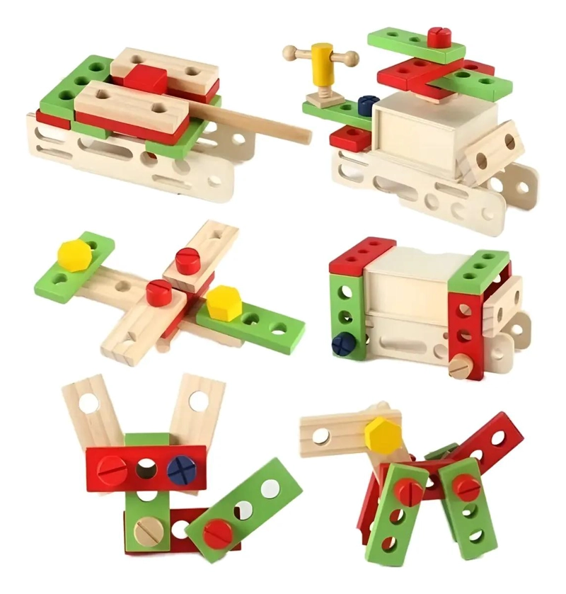 JUEGO DIDACTICO DE HERRAMIENTAS DE MADERA PARA NIÑOS - 6