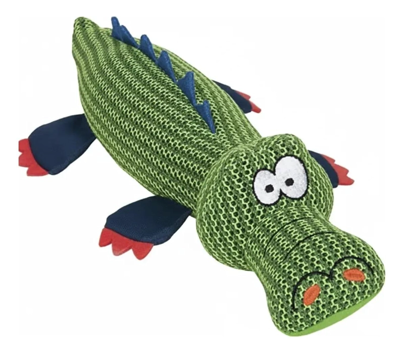 PELUCHE INTERACTIVO PARA PERROS DISEÑO COCODRILO 45 CM - 1