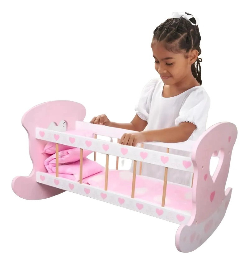 CUNA DE MADERA DIDACTICA PARA MUÑECAS IDEAL PARA NIÑAS - 1
